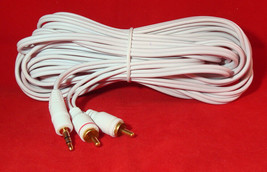 12&#39; ft 3.5MM (1/8&quot;) Stereo Male to Dual RCA Plugs Premium Audio Cable Wire VWLTW - £6.69 GBP