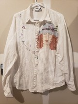 Mens International Male Long Sleeve Shirt Vintage Floral Flower Girl Face Size - £31.15 GBP