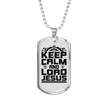 Calm And Lord Jesus Necklace Stainless Steel or 18k Gold Dog Tag 24&quot; Chain - £37.92 GBP+