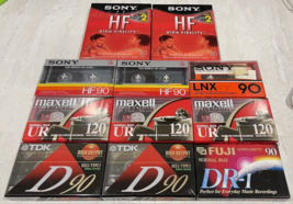 Lot Of 13 Sealed Mixed Blank Audio Cassette Tapes - SONY/MAXELL/TDK/FUJI New Nip - £23.39 GBP