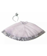 Disney Store Pink Sequined Princess Cape &amp; Crown Headband Set Tiara Size... - £22.79 GBP