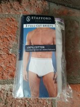 JCPenny 1990s-3 Pack Stafford Essentials Full Cut White Briefs Mens Size 38 New - £17.60 GBP