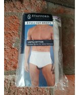 JCPenny 1990s-3 Pack Stafford Essentials Full Cut White Briefs Mens Size... - £17.48 GBP