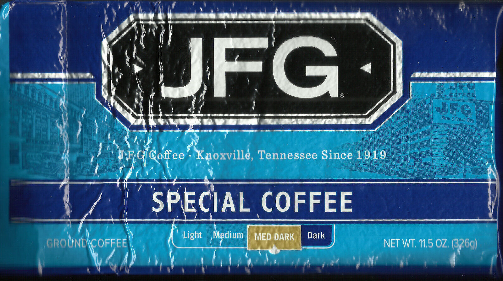 JFG Special Coffee Ground Medium Dark  Blend 11.5 oz Vacuum brick from Tennessee - $27.82