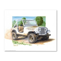 Signed DUKES OF HAZZARD 1979 Jeep CJ-7 Poster Print Wall Art 11x14 Unframed - $23.95