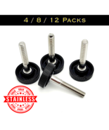 1/4&quot;-20 x 1 1/2&quot; Knurled Thumb Screw Bolts Stainless Steel Black Round Knob - $18.58 CAD+