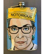 Justice Notrious Ruth D1 8oz Stainless Steel Flask Drinking Whiskey Liquor - $309.61 MXN