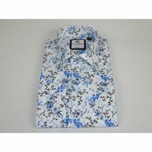 Men's Shirt By CASILA Turkey Cotton Blend Long Sleeves 501680-01 Blue Floral image 4