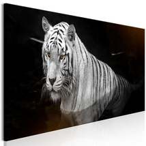 Tiptophomedecor Stretched Canvas Animal Art - Shining Tiger Orange Narrow - Stre - £70.76 GBP+