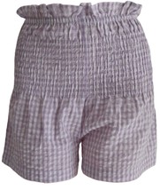 Sim &amp; Sam Women&#39;s High Waisted Gingham Shorts Plaid 100% Cotton Size S Purple - £15.02 GBP