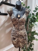 Planet Gold Women&#39;s Leopard Print Sleeveless Knee Length Bodycon Dress Size M - £22.15 GBP