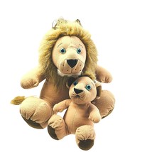 Vintage Lion Plush King and Cub With Gold Crowns Stuffins Stuffed Animal w/Tag - $21.91