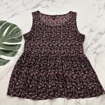 Torrid Illusion Neckline Sleeveless Top Plus Size 2x Black Pink Floral Mesh - £19.77 GBP