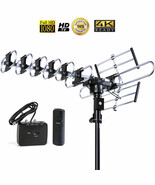 Outdoor 4K HDTV Amplified Antenna 200 Miles 360 Degree UHF/VHF/FM Remote... - $61.84 CAD