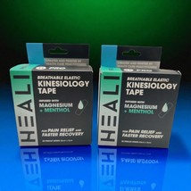 2x Heali Precut Kinesiology Tape Infused Magnesium Menthol 20 Strips Bla... - $33.94