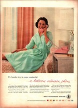 1958 Bell Telephone System Bedroom Extension Rotary Dial Phone Vintage Photo Ad - $25.98