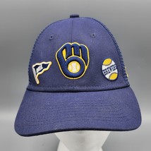 MLB Milwaukee Brewers Logo Youth Hat New Era 9Forty Trucker Mesh Snapbac... - $280.22 MXN