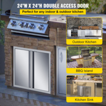 24&quot; x 24&quot; Double BBQ Access Door - Stainless Steel with Recessed Handle - £89.37 GBP