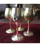 SET OF 4 VINTAGE EPNS Silver Plated Wine Goblets 5 3/4&quot; Tall Made In India - £15.57 GBP