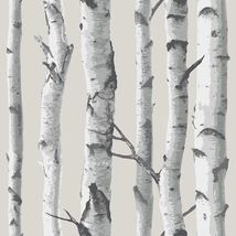 Birch Tree Peel &amp; Stick Wallpaper Multicolor Taupe NEW - £32.83 GBP