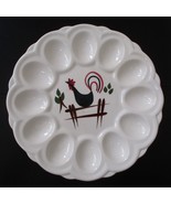 E. R. American Art Ware Rooster Deviled Egg Tray Ceramic - $15.14
