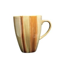 Gibson Elite 4-Mugs Regent Classic Taupe 12 Oz, Brown &amp;Tan Stripes Coffee Tea - £28.86 GBP