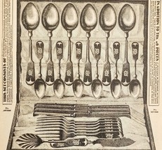 1900 Solid Silverware Set Advertisement Victorian Sears Roebuck 5.25 x 7&quot;  - $382.47 MXN