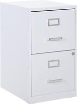 Osp Home Furnishings 2 Drawer Locking Metal File Cabinet, White - £120.39 GBP