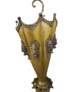 Antique Brass Umbrella Stand with Ornate Lion Head Motifs – Victorian Style - $7,909.28 MXN