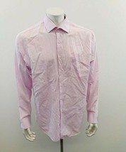 Geoffrey Beene Classic Fit Button Up Dress Shirt Men&#39;s Size 17 Pink Striped Long - £8.56 GBP