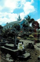 Vintage Chrome Postcard HI E125 St Benedicts Catholic Church Honauanau Kona - $4.46