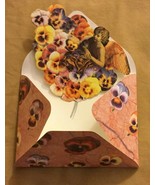 10 BIRTHDAY CARDS WITH PANSY DESIGN-ANGEL KISSES &amp; BIRTHDAY WISHES - $2.99