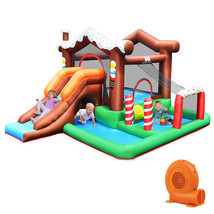 Kids Inflatable Bounce House Jumping Castle Slide Climber Bouncer with 5... - £274.57 GBP