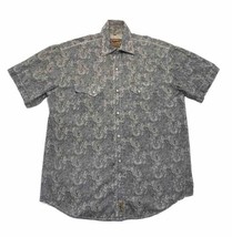 Rafter C Cowboy Collection Pearl Snap Shirt Paisley Short Sleeve Men’s Large  - £14.49 GBP