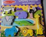 NEW SEALED Melissa &amp; Doug Safari Animals Chunky Puzzle ages 2+ - £6.73 GBP