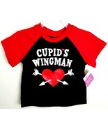 Infant &amp; Toddler Black &amp; Red Cupid&#39;s Wingman Tee Shirt Valentine Day T-S... - £8.59 GBP