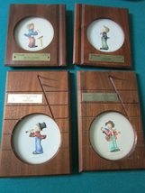 4 Compatible with Hummel Commemorative Dishes 1985/1987 Wood Frame Golden Plaque - £82.26 GBP