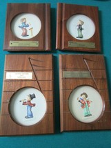 4 Compatible with Hummel Commemorative Dishes 1985/1987 Wood Frame Golden Plaque - £82.26 GBP