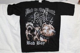 Pitbull Skeleton Skull Bad To The Bone Bad Boy T-SHIRT Shirt - £9.09 GBP