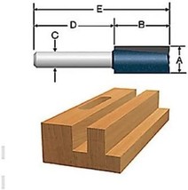 Bosch 85252Mc 1/2 In. X 2-1/2 In. Double-Flute Straight Router Bit With Carbide - £30.89 GBP