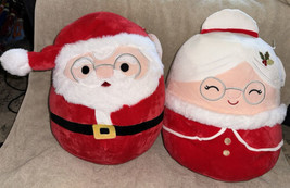 New Squishmallows 12” NICK NICOLETTE Santa &amp; Mrs. Claus Plush Christmas Dolls - £45.55 GBP