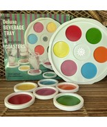 Vtg 60s Gessner Deluxe Beverage Tray with 6 Coasters Ges-Line 1968 Mid C... - $34.04 CAD