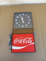 Vintage Enjoy Coca Cola Hanging Wall Clock Sign Advertisement  E - £138.66 GBP