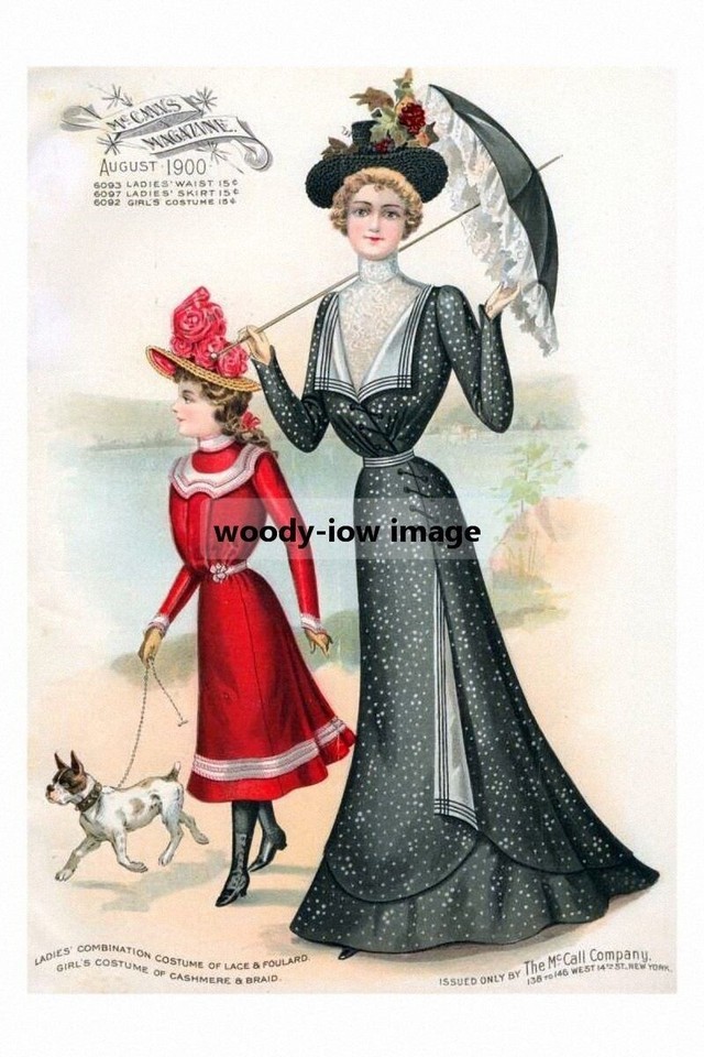 rp10636 - Ladies &amp; Girls Fashion from 1900 - ideal to frame - print 6x4 - $2.95