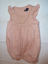 BABY GIRL SPRING SUMMER CLOTHES BUBBLE ROMPER GAP PINK BOHO RUFFLE 6-12 - $9.89