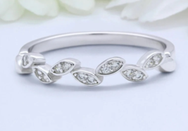 CZ AAA+4mm Art Deco Half Eternity Round Marquise CZ Wedding Ring 925 Sterling  - £92.37 GBP