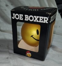 Vintage Joe Boxer Happy Holly-Daze Yellow Smiley Face Christmas Ornament In Box - £15.77 GBP