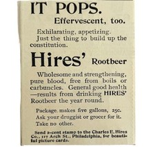 Hires Root Beer Soda Pop 1894 Advertisement Victorian It Pops Beverage ADBN1mm - £15.62 GBP