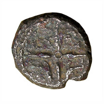 Ancient Greek Coin Syracuse Sicily AE13x14mm Arethusa / Dolphins 02331 - £17.59 GBP