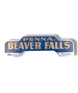 Rare Vintage Beaver Falls Penna License Plate Topper Metal Sign Advertis... - £133.51 GBP